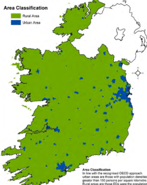 Urban population lives on just 2.4% of total land area
